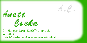 anett cseka business card